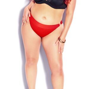 City Chic plus size 16 mid rise shirred moderate coverage vibeka bikini Bottoms